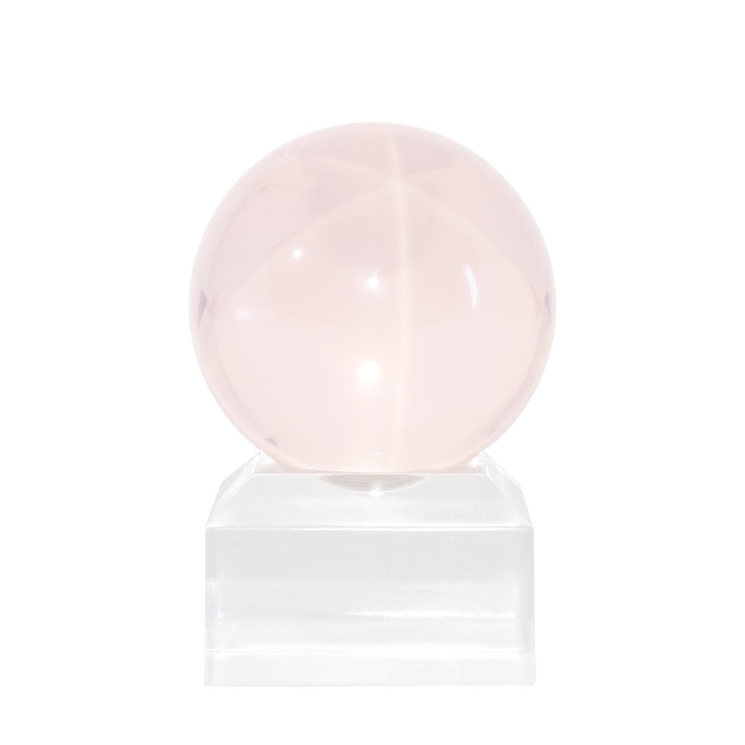Star Rose Quartz 1.7 Inch 109 Gram Polished Crystal Sphere - Mozambique - KKL-067 - Crystalarium