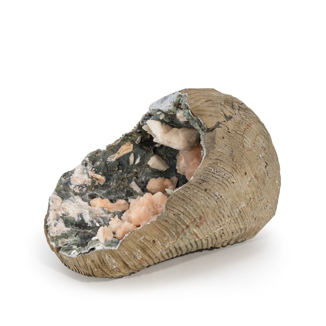 Stilbite with Druzy Chalcedony 11.8 Inch 24.2lb Natural Crystal Geode - India - KKX-439 - Crystalarium