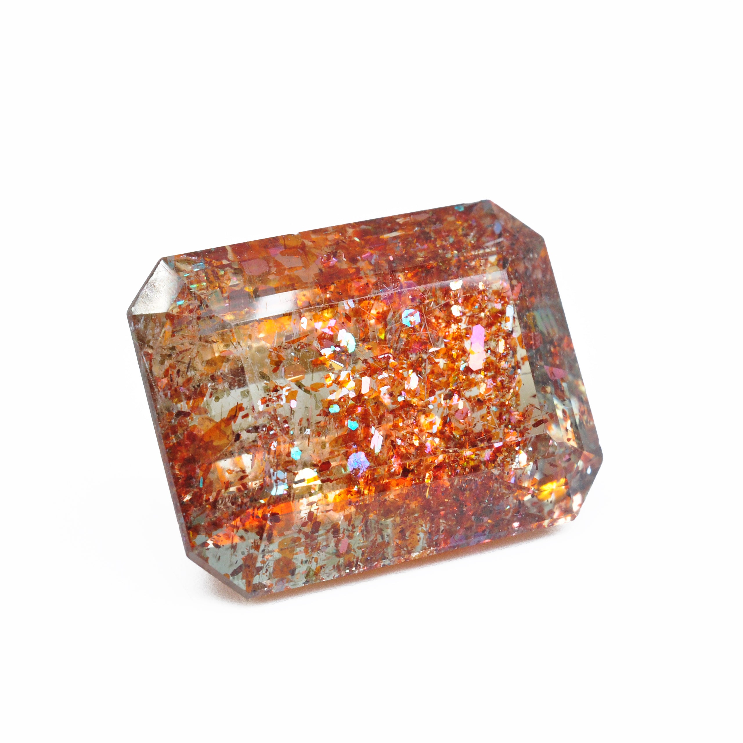 Tanzanian Sunstone 20.30 mm 23.83 carats Faceted Rectangle Spectacular Gemstone - 20-011 - Crystalarium