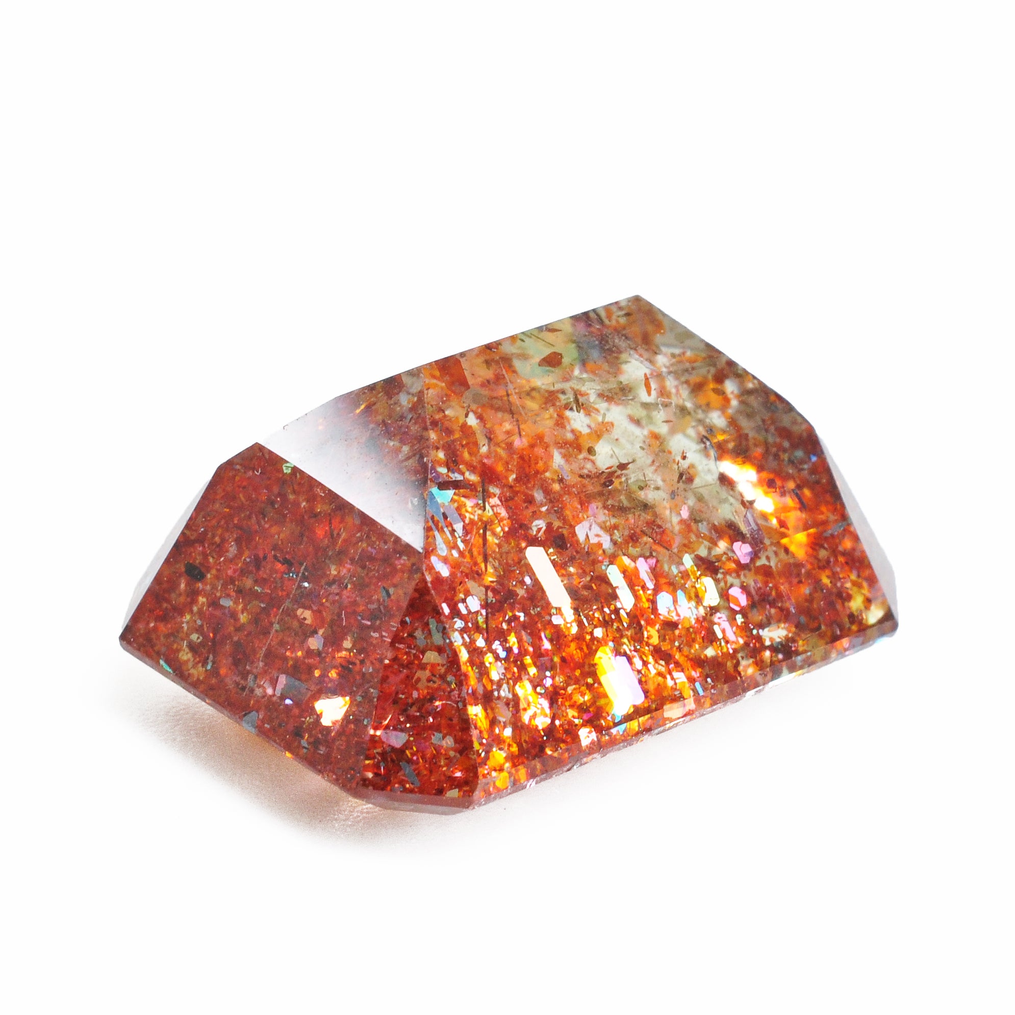 Tanzanian Sunstone 20.30 mm 23.83 carats Faceted Rectangle Spectacular Gemstone - 20-011 - Crystalarium