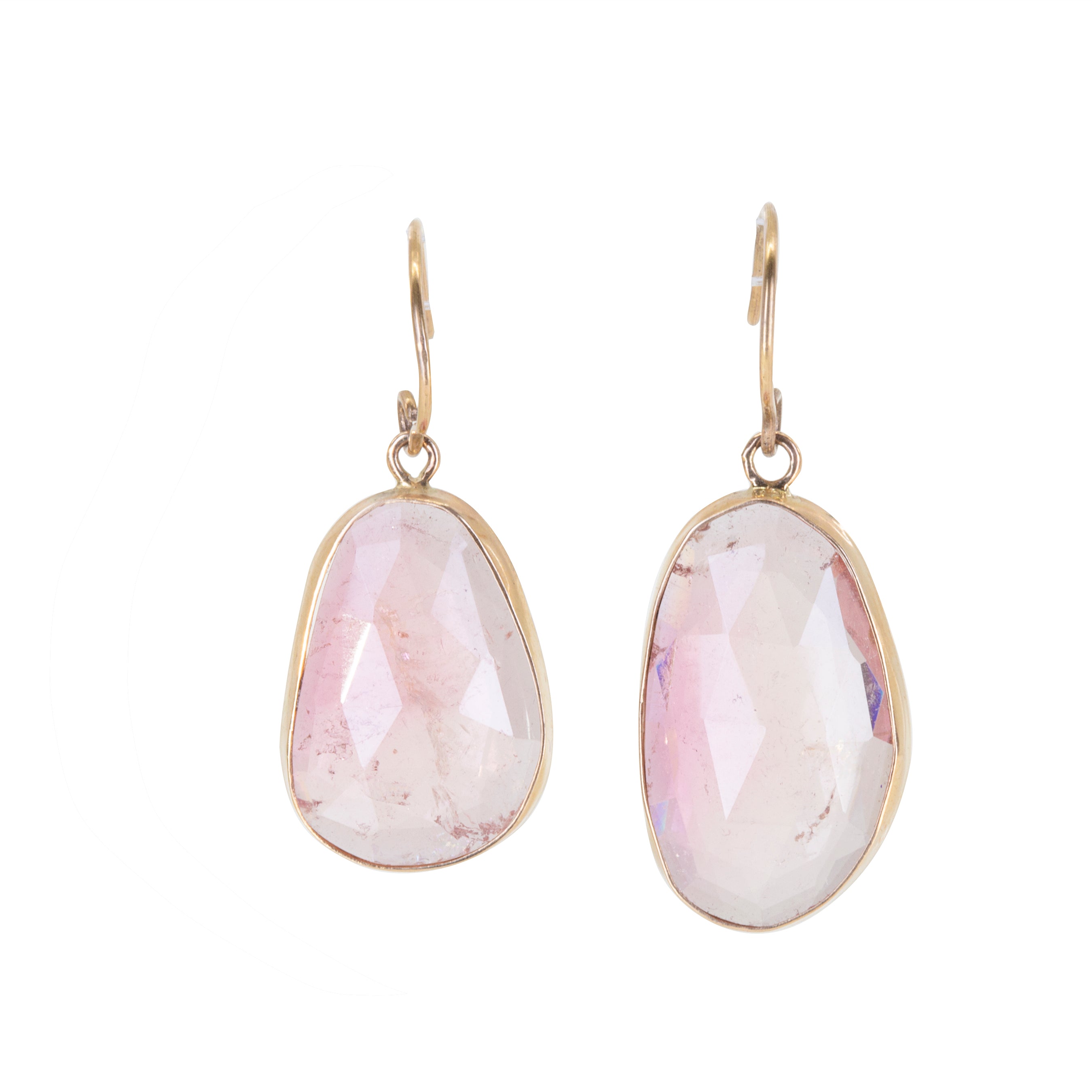 Pink Tourmaline 20.16 carat Handcrafted 14k Earrings - EEO-064 - Crystalarium