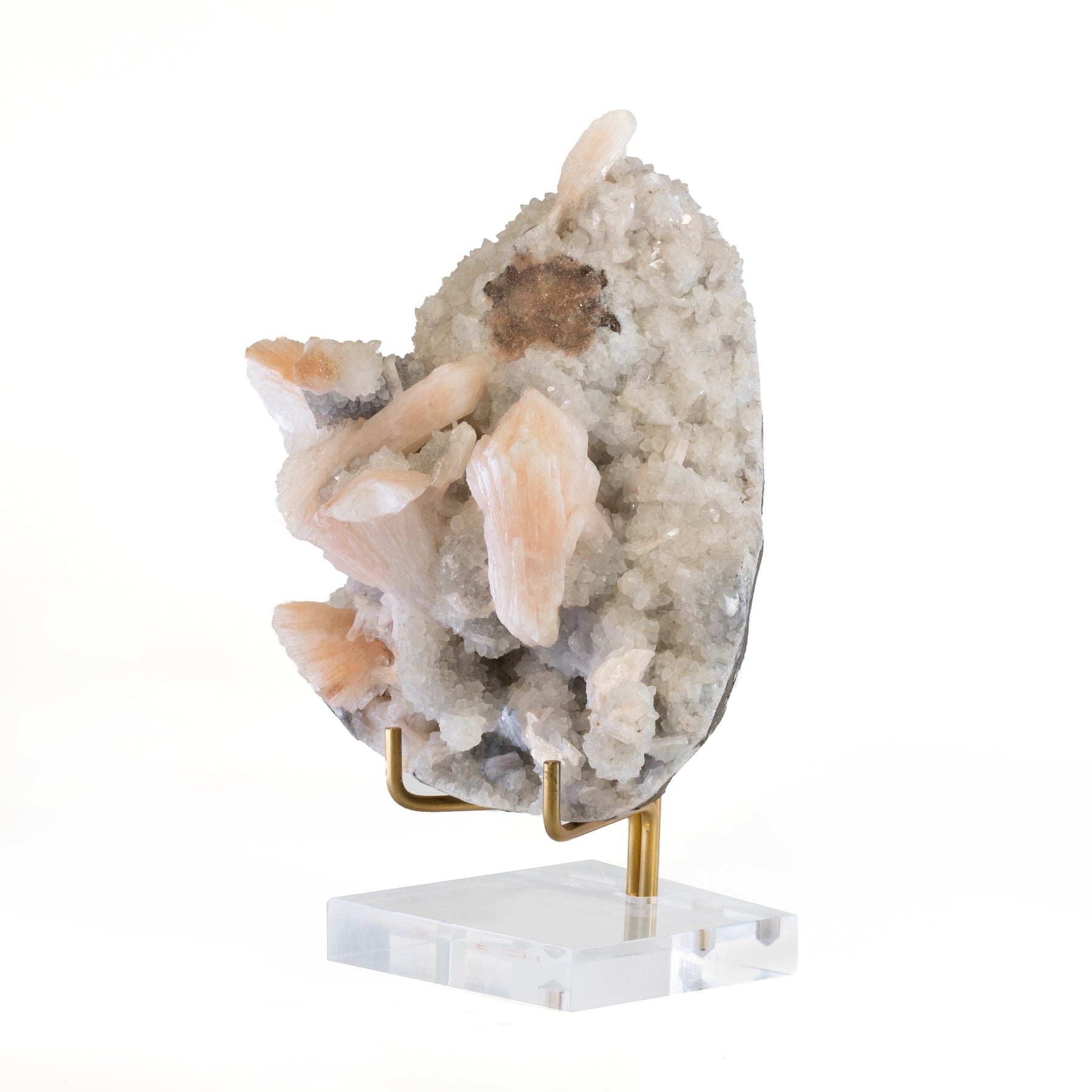 Heulandite and Stilbite 5.2 inch 1.54lb Natural Crystal Specimen - India - YX-549 - Crystalarium