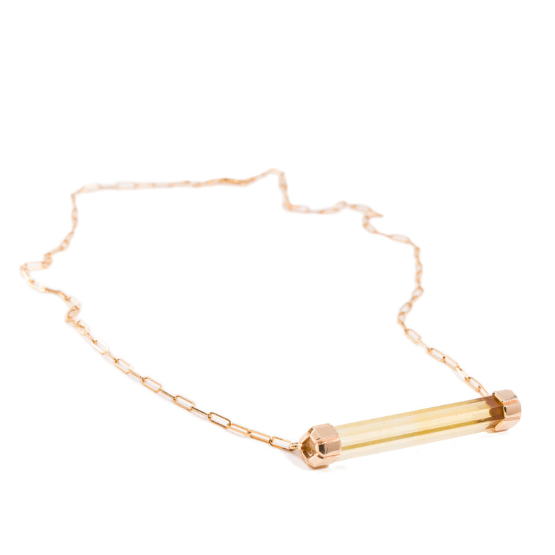 Heliodor 26.42 Carat 14k Handcrafted Natural Crystal Necklace