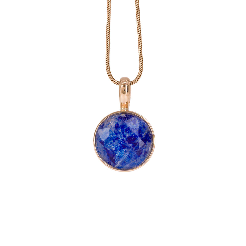 Lazurite in Sodalite 4.04 Carat 14k Handcrafted Gemstone Pendant