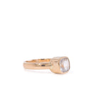 Faceted Phenakite gemstone ring handcrafted in 14K, side view