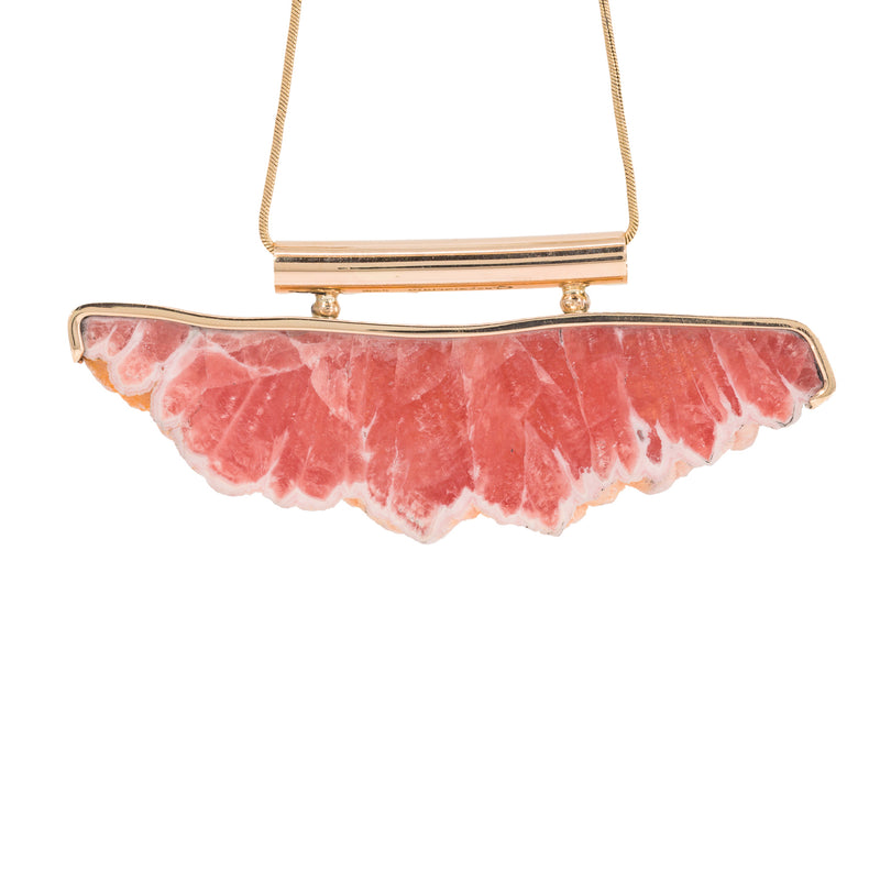 Rhodochrosite 92.61 Carat 14k Handcrafted Natural Crystal Pendant