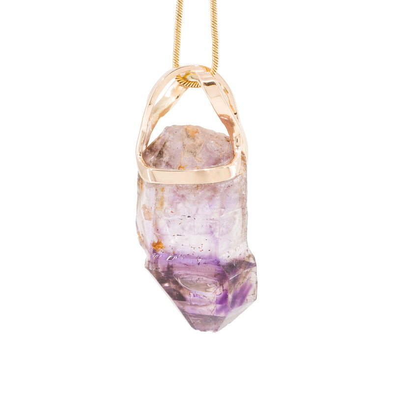 Smoky Amethyst 36.06 Carat 14k Handcrafted Natural Crystal Pendant