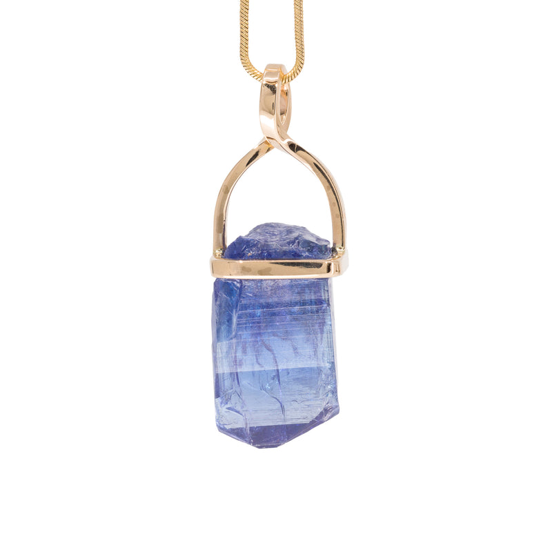 Tanzanite 33.23 Carat 14k Handcrafted Natural Crystal Pendant