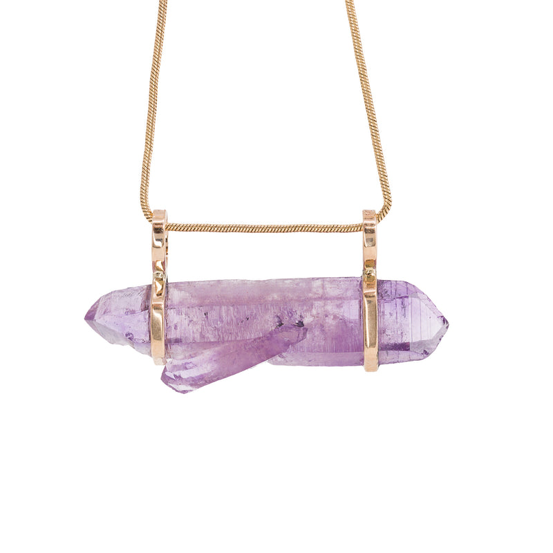 Veracruz Amethyst 25.06 Carat 14k Handcrafted Natural Crystal Pendant