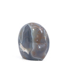 Front angle of polished Blue Agate freeform from Madagascar