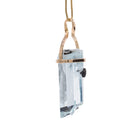 Side view of Aquamarine and Black Tourmaline natural crystal pendant