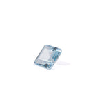 Square step-cut Aquamarine gemstone, angled view