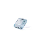 Pale blue square Aquamarine gemstone, angled view