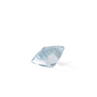 Pale blue square Aquamarine gemstone, side profile