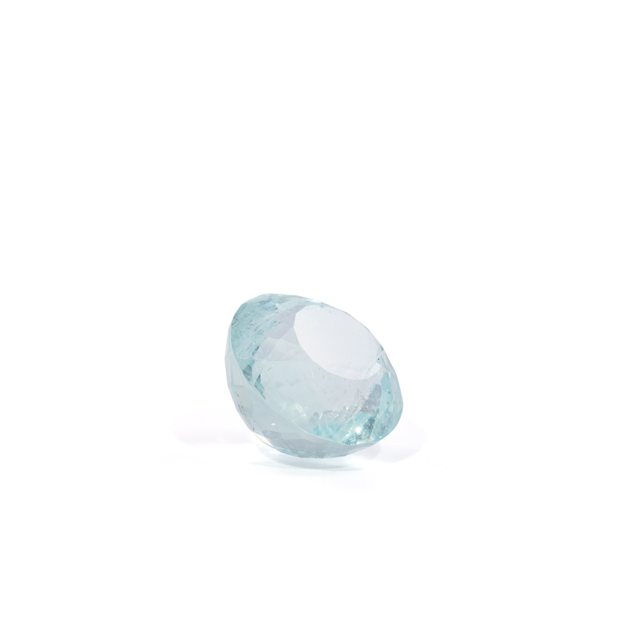 Large rounded freeform Aquamarine gemstone, front view