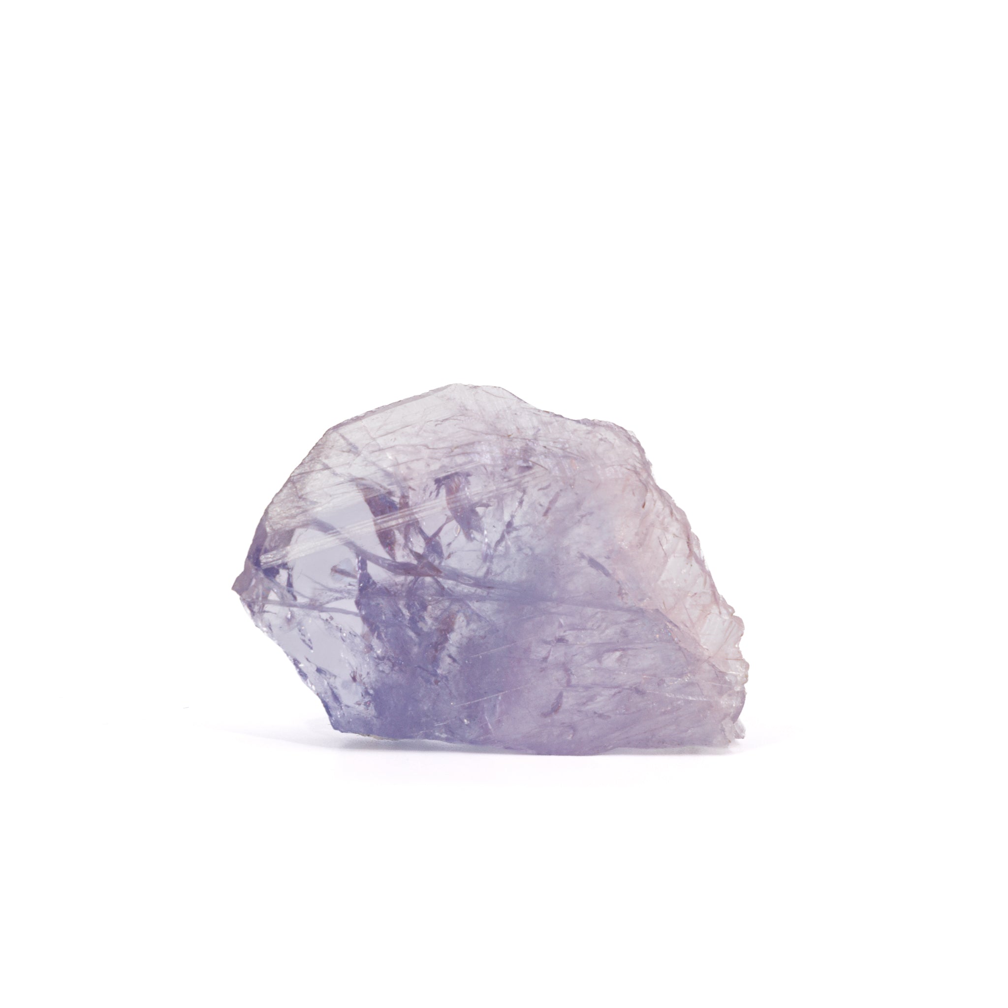 Axinite natural gem crystal specimen, broad face view