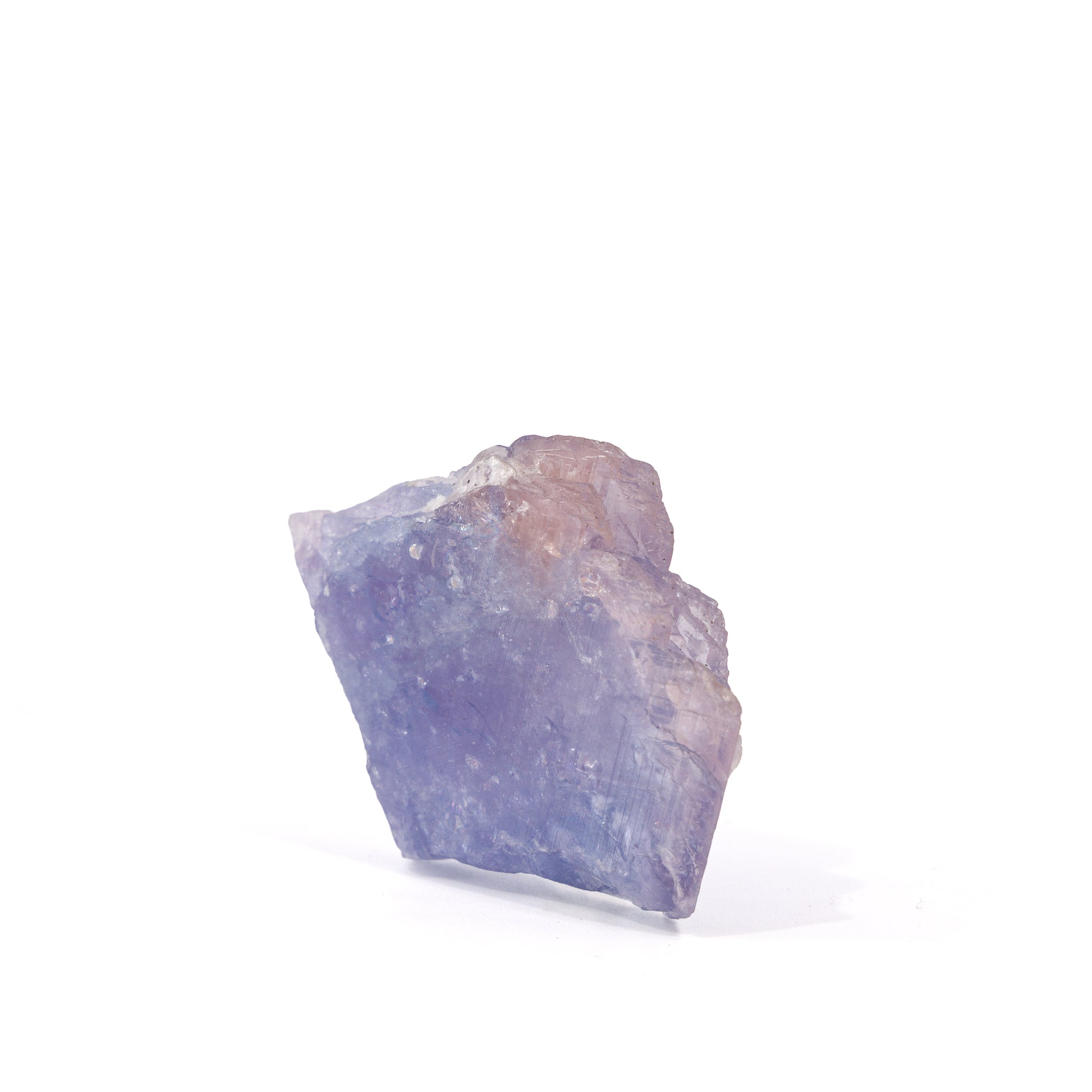 Axinite natural gem crystal specimen, front three-quarter view