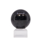 Front view of polished Black Tourmaline crystal sphere NNL-010