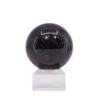 Second view of Black Tourmaline sphere with fine silvery textures