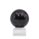 Front view of polished Black Tourmaline crystal sphere NNL-010A