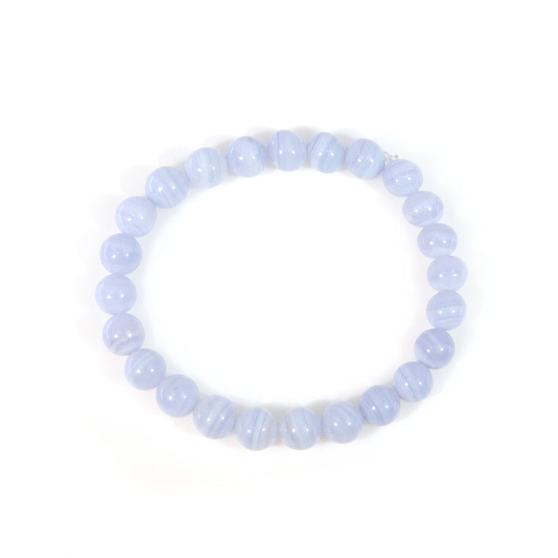 Blue Lace Agate Beaded Bracelet