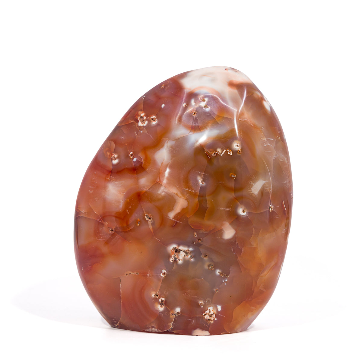 Reverse view of Carnelian freeform showing translucent rust tones