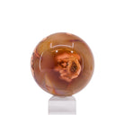 Carnelian 933 gram 3.4 inch polished crystal sphere, detail view