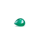 Front view of vivid green pear-cut Colombian Emerald gemstone