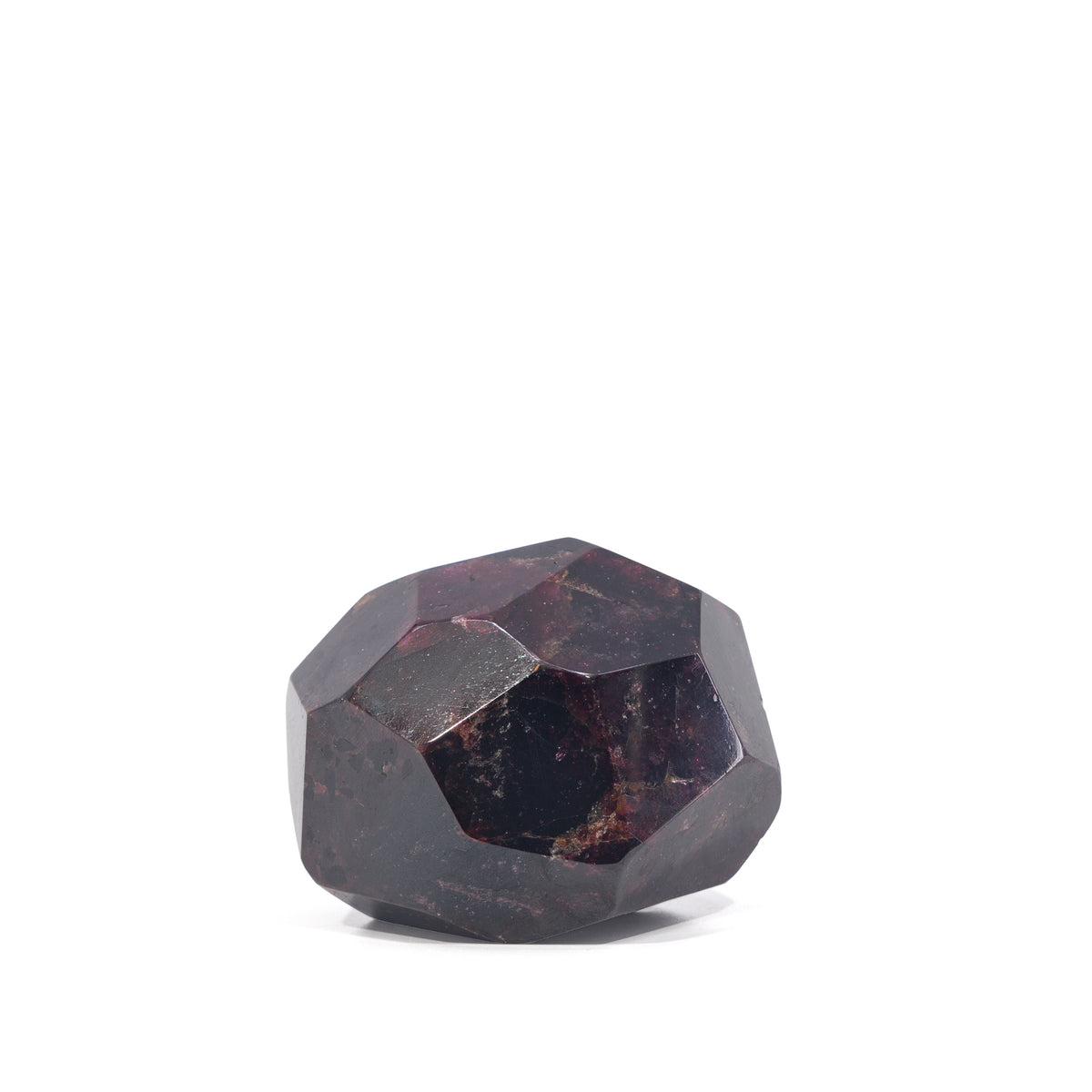 Alternate view of dark red faceted Garnet freeform crystal