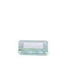 Face-up view of elongated rectangular Green Beryl gemstone