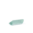 Side profile of elongated Green Beryl gemstone with pale aqua-green color