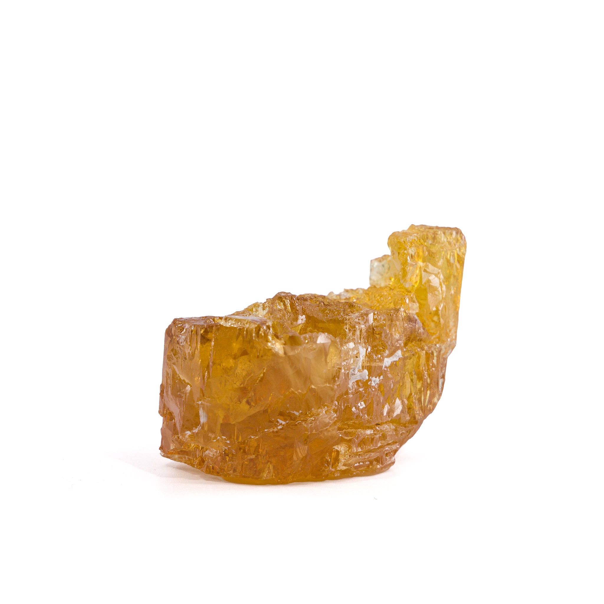 Heliodor natural etched gem crystal, side view