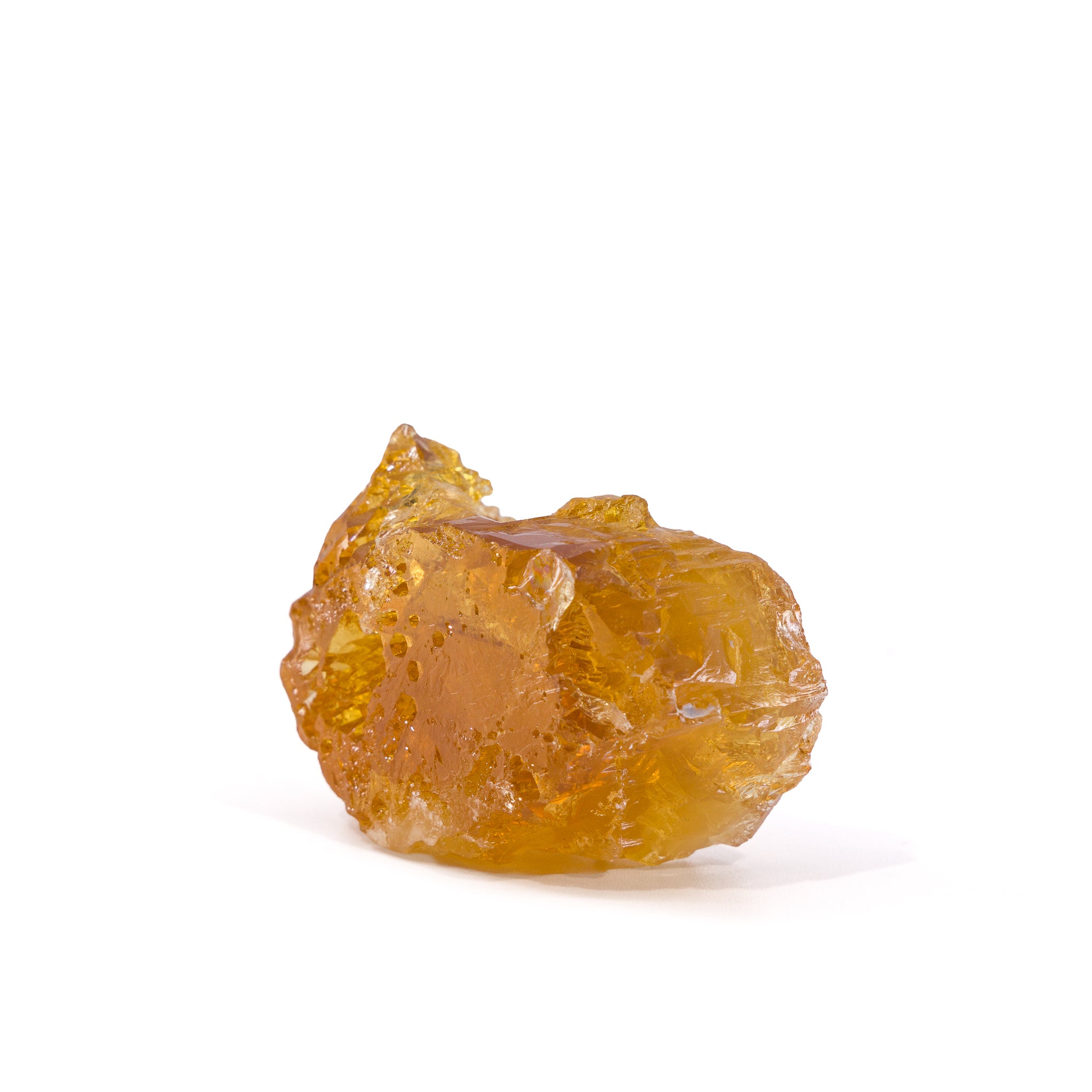 Heliodor natural etched gem crystal, opposite side view