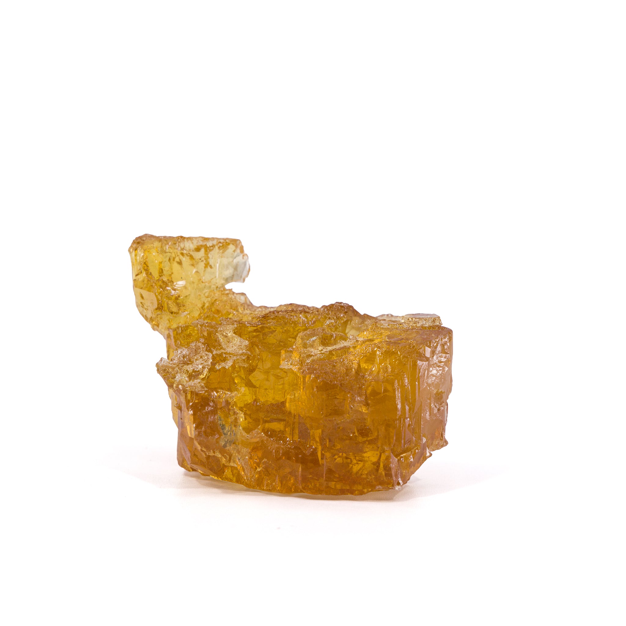 Heliodor natural etched gem crystal, front three-quarter view