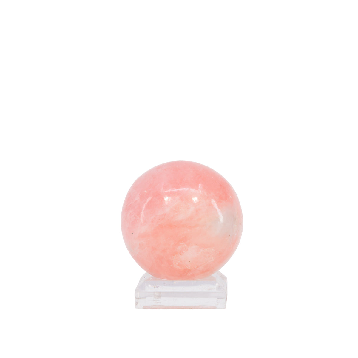 Alternate view of Morganite sphere with pale internal veils