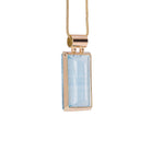 Alternate view of rectangular faceted Natural Blue Topaz pendant