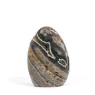 Ocean Jasper freeform reverse view with crystal-lined pockets