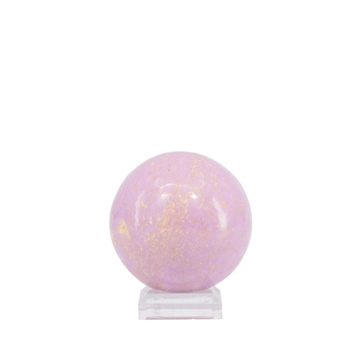 Phosphosiderite sphere with lavender color and natural tan markings