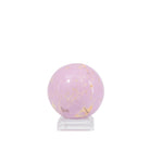 Pale lilac Phosphosiderite polished crystal sphere with tan matrix