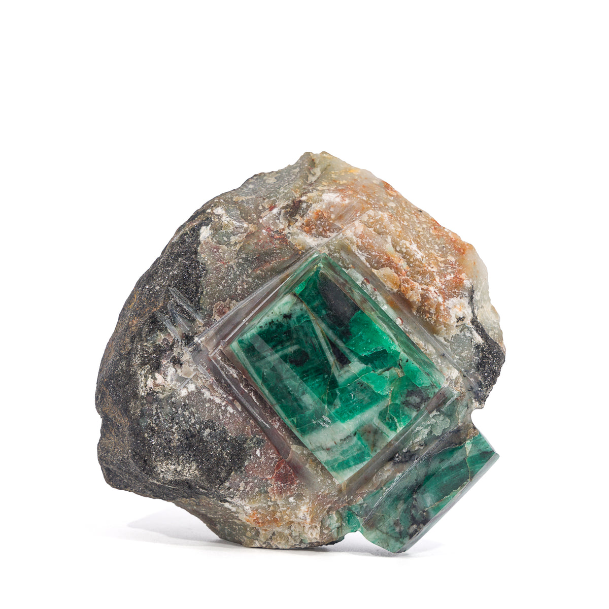 Large cubic Emerald crystal on matrix from Brazil