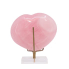 Rose Quartz 877 gram polished crystal heart from Madagascar, detail view