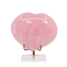 Rose Quartz 877 gram polished crystal heart from Madagascar, front view