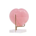 Rose Quartz 791 gram polished crystal heart from Madagascar, detail view
