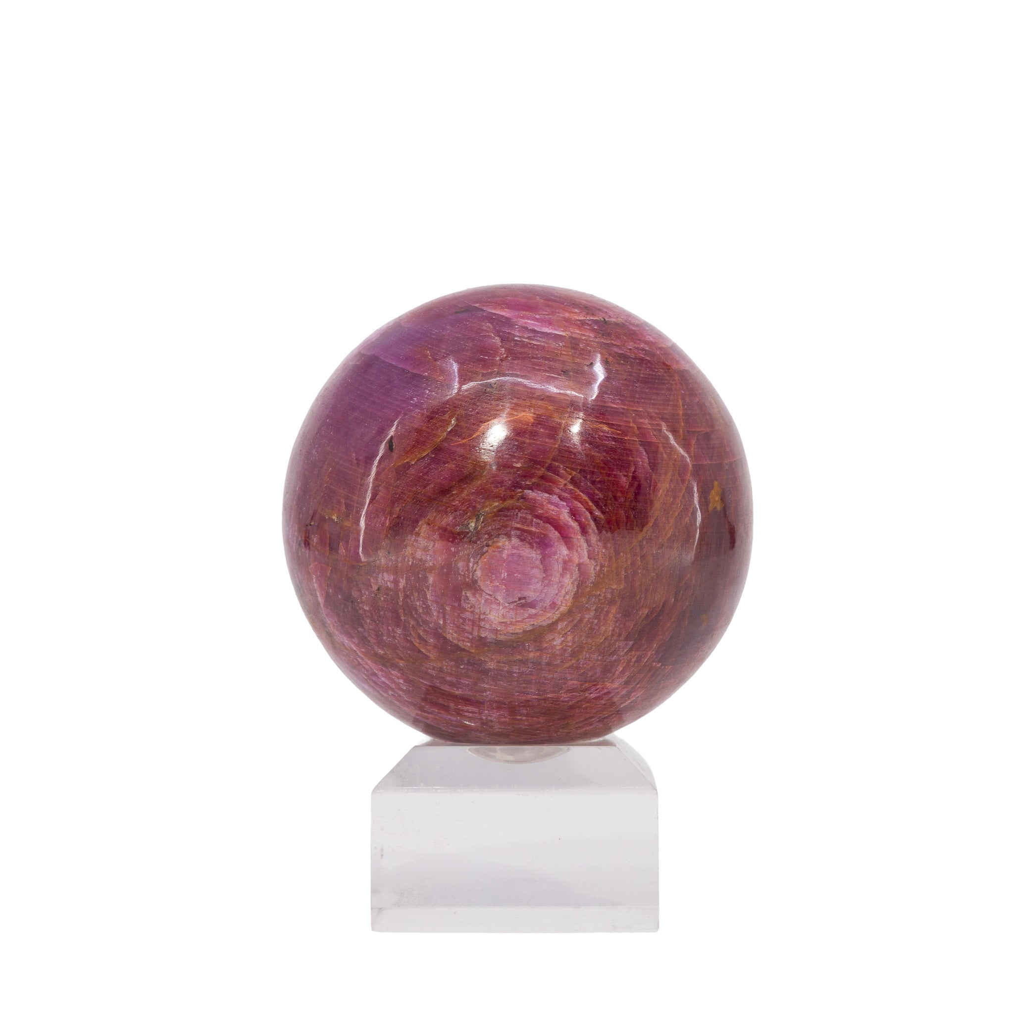 Second view of Ruby sphere with concentric magenta crystal growth