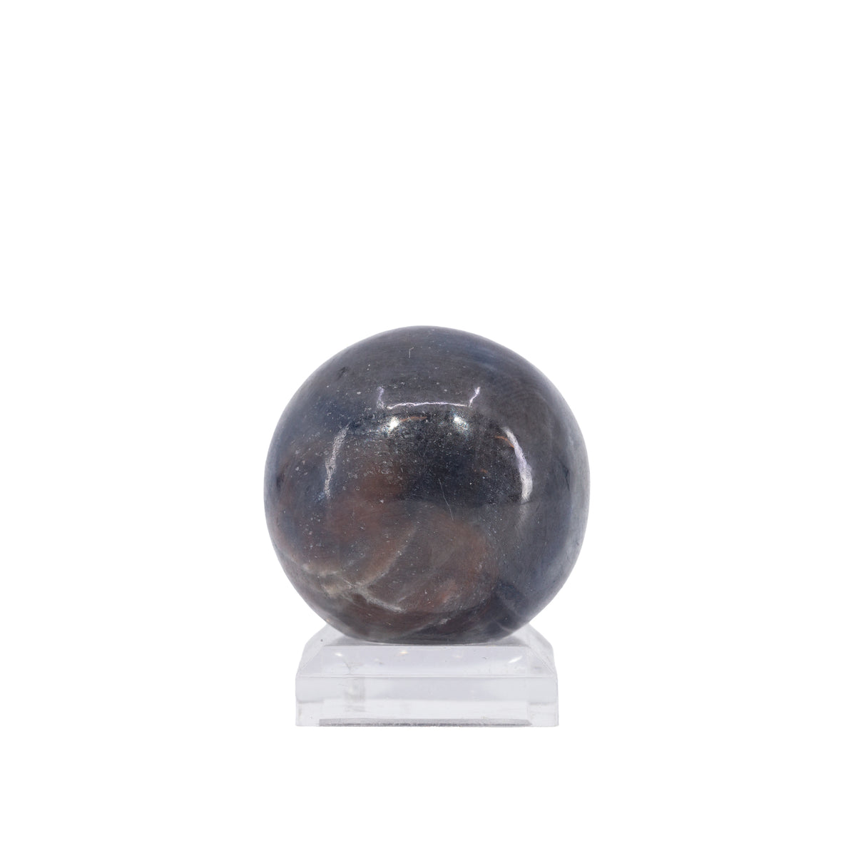 Midnight-blue Sapphire polished crystal sphere from India