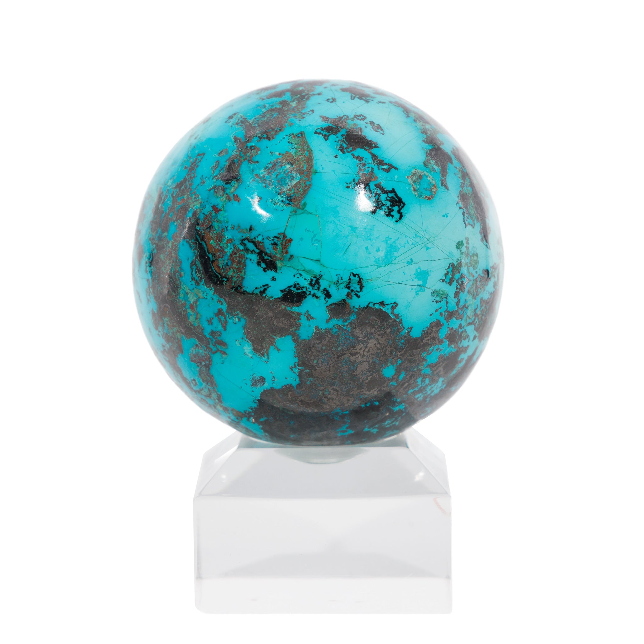 Shattuckite 2.2 Inch 267.37 Gram Polished Crystal Sphere - LLL-073 - Crystalarium