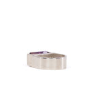Back view of Ametrine ring showing the broad polished sterling silver band
