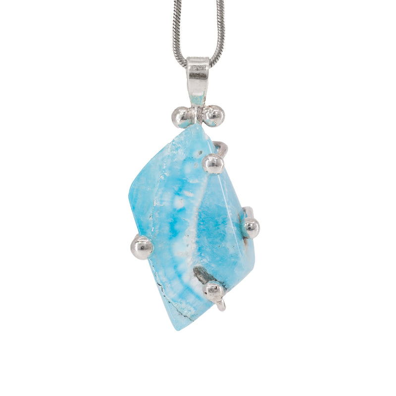 Hemimorphite 24.47 Carat Sterling Silver Handcrafted Gemstone Pendant