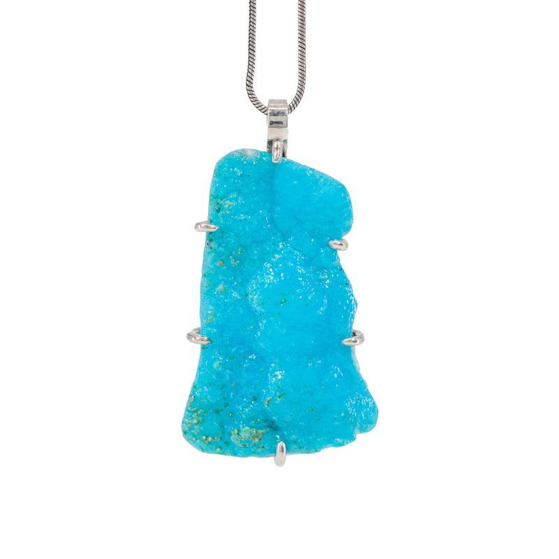 Hemimorphite 30.97 Carat Sterling Silver Handcrafted Crystal Pendant