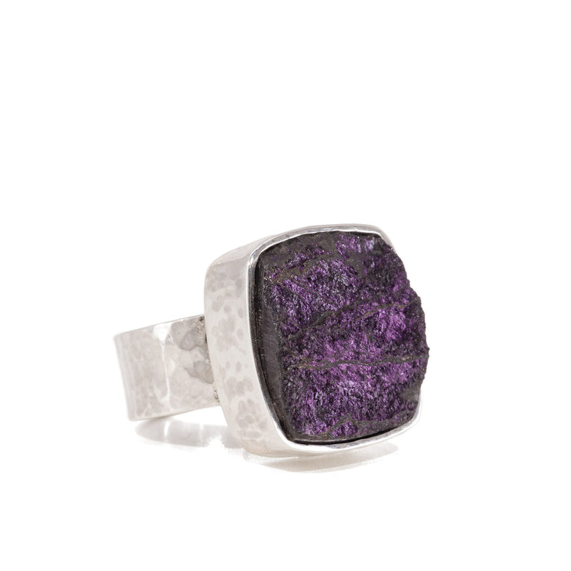 Purpurite 25.34 Carat Sterling Silver Handcrafted Gemstone Ring
